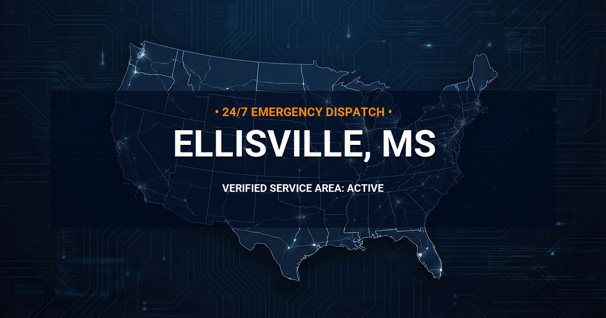 Emergency Plumbing Dispatch Map for Plumbing Services: Ellisville, MS