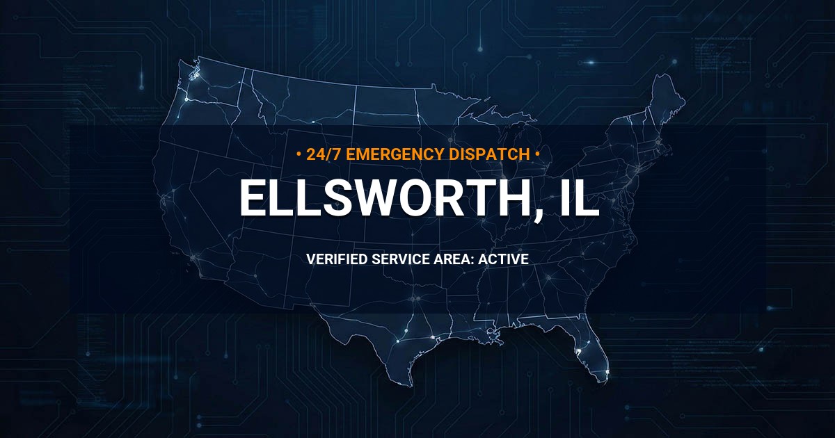 Emergency Plumbing Dispatch Map for Plumbing Services: Ellsworth, IL