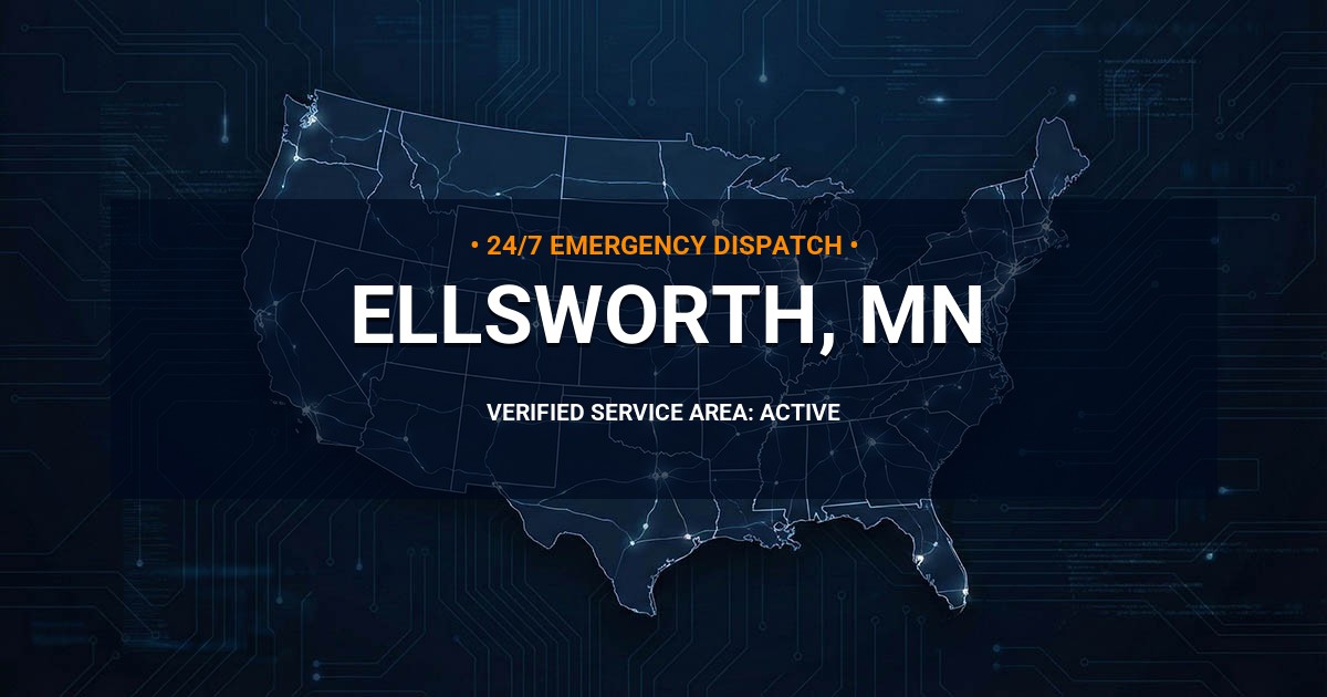Emergency Plumbing Dispatch Map for Plumbing Services: Ellsworth, MN