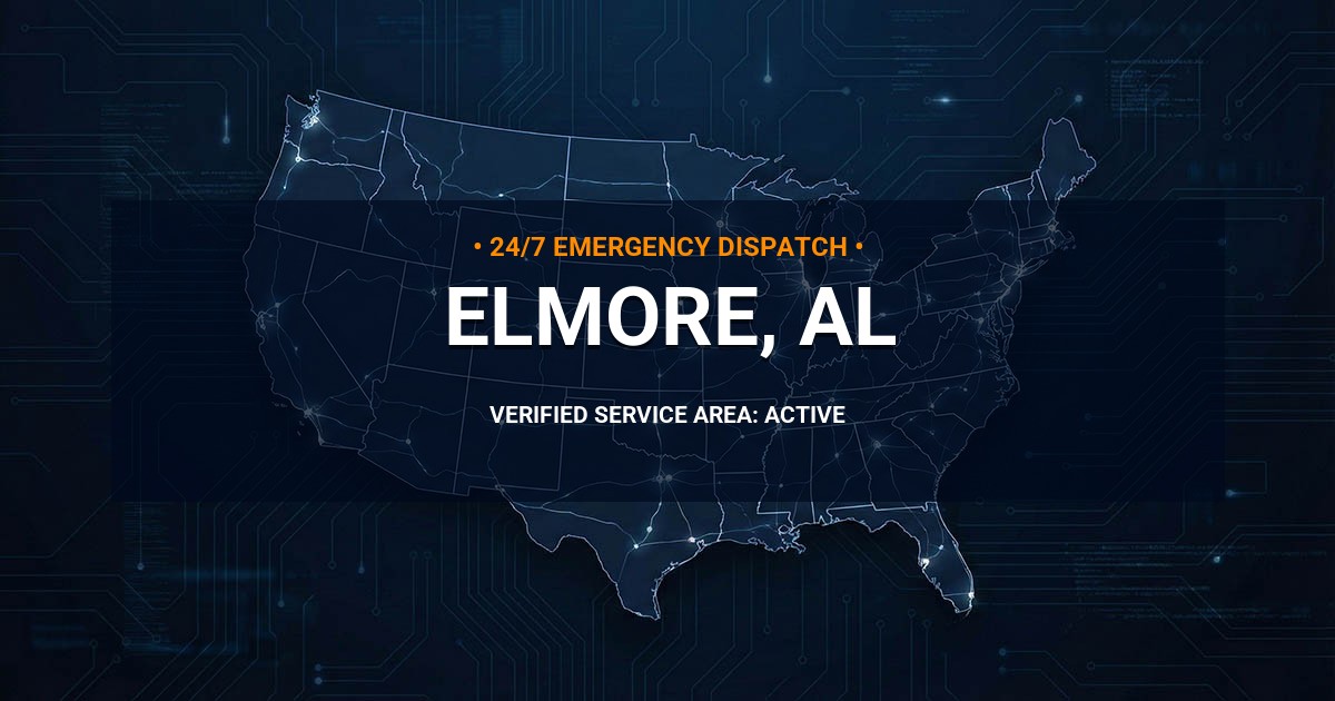 Emergency Plumbing Dispatch Map for Plumbing Services: Elmore, AL