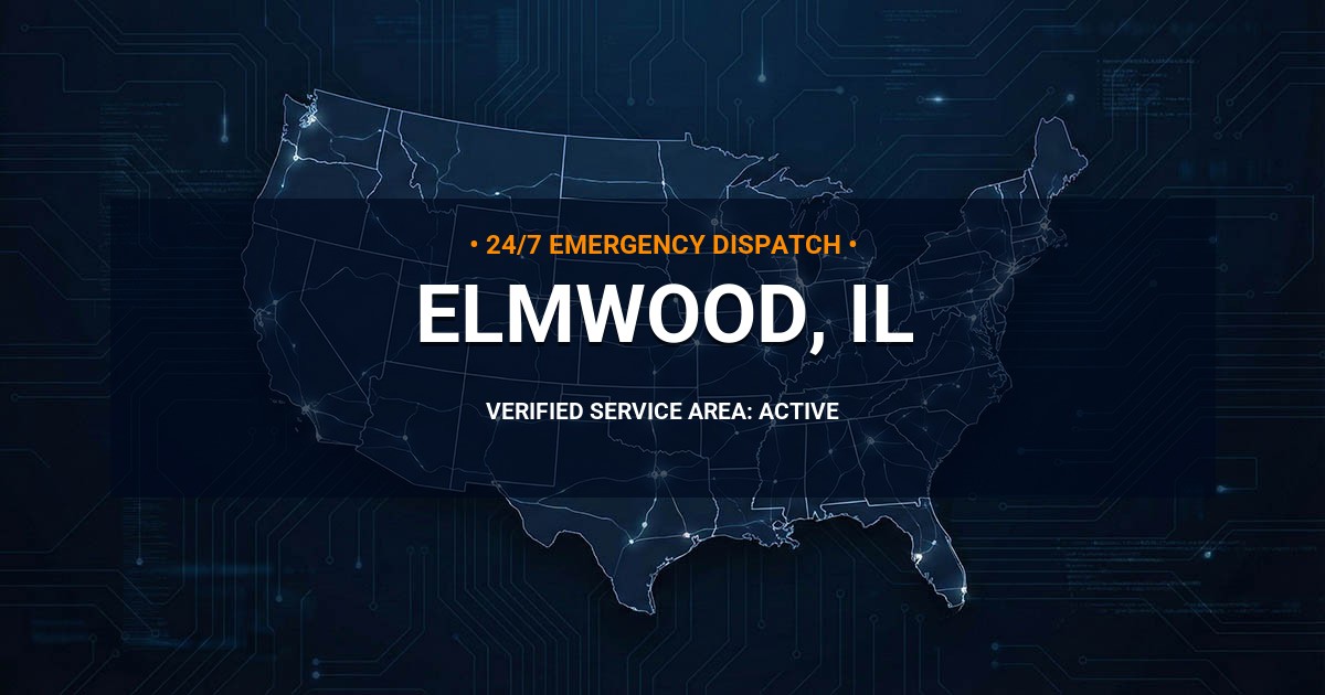 Emergency Plumbing Dispatch Map for Plumbing Services: Elmwood, IL
