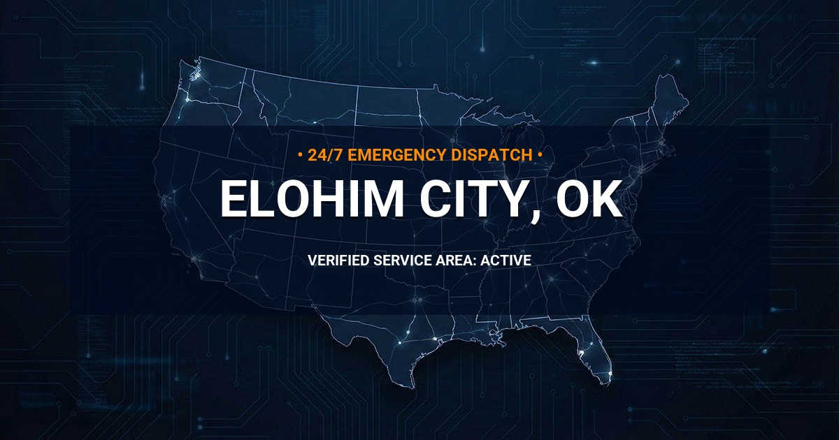 Emergency Plumbing Dispatch Map for Plumbing Services: Elohim City, OK