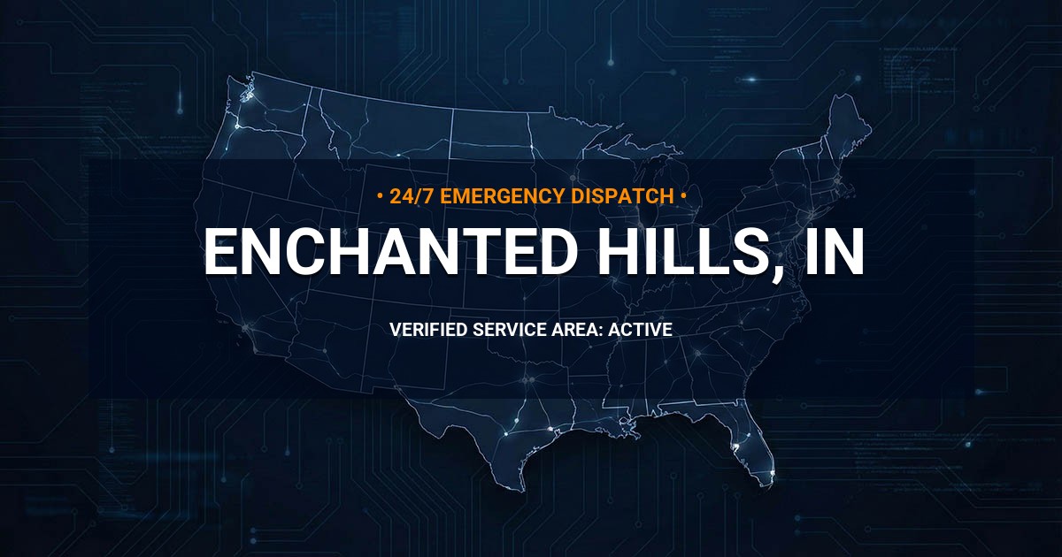 Emergency Plumbing Dispatch Map for Plumbing Services: Enchanted Hills, IN