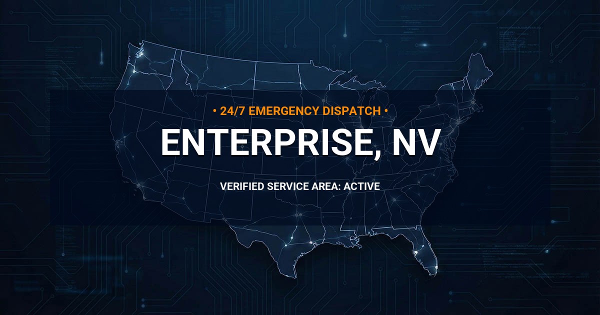 Emergency Plumbing Dispatch Map for Plumbing Services: Enterprise, NV