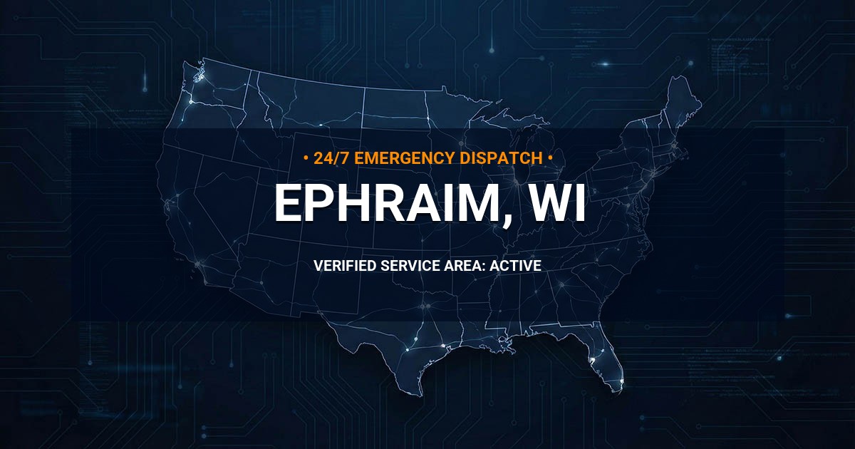 Emergency Plumbing Dispatch Map for Plumbing Services: Ephraim, WI