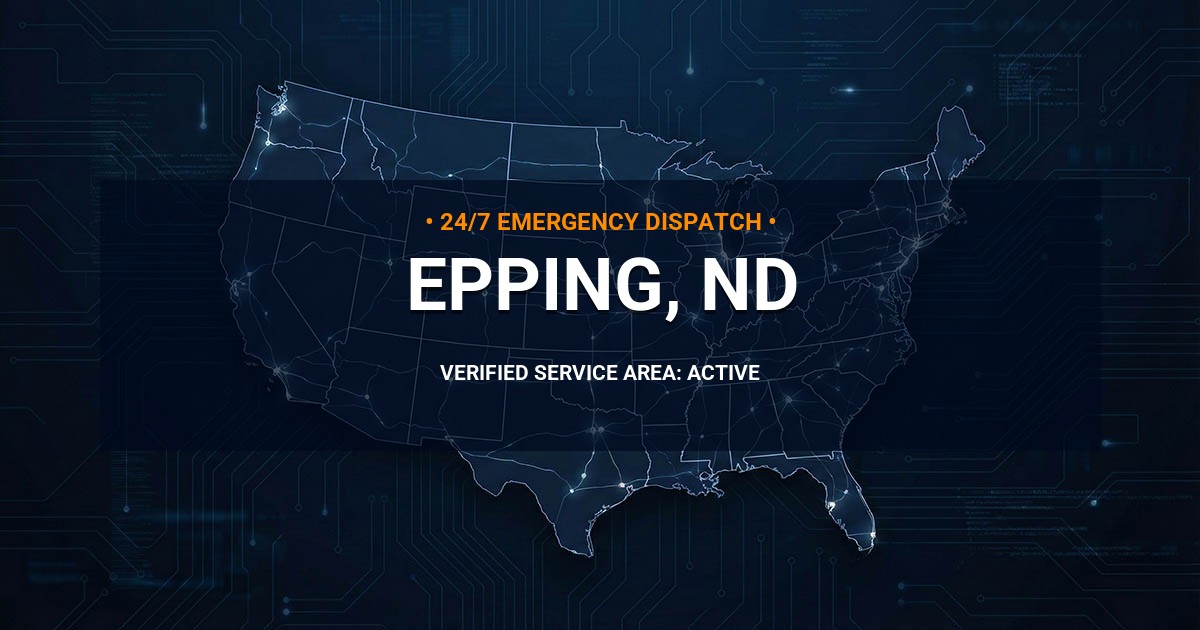 Emergency Plumbing Dispatch Map for Plumbing Services: Epping, ND