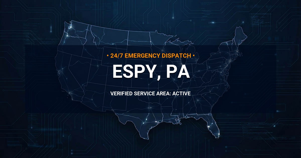 Emergency Plumbing Dispatch Map for Plumbing Services: Espy, PA