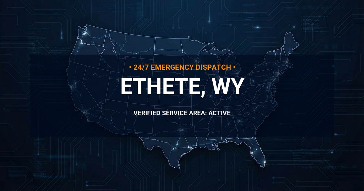 Emergency Plumbing Dispatch Map for Plumbing Services: Ethete, WY