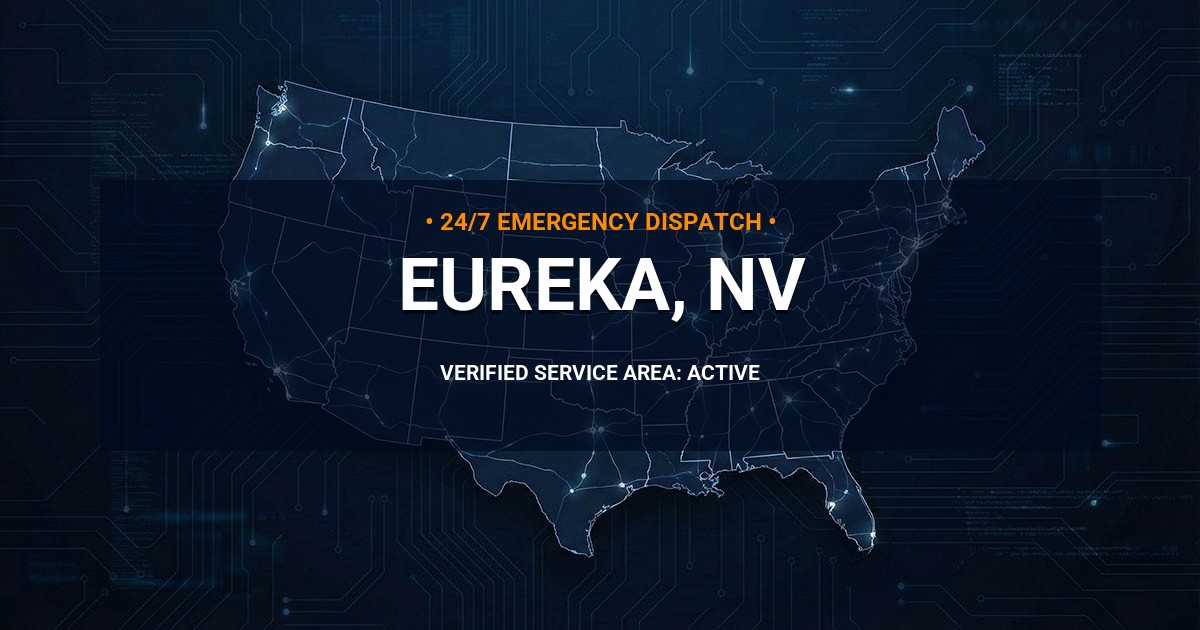 Emergency Plumbing Dispatch Map for Plumbing Services: Eureka, NV