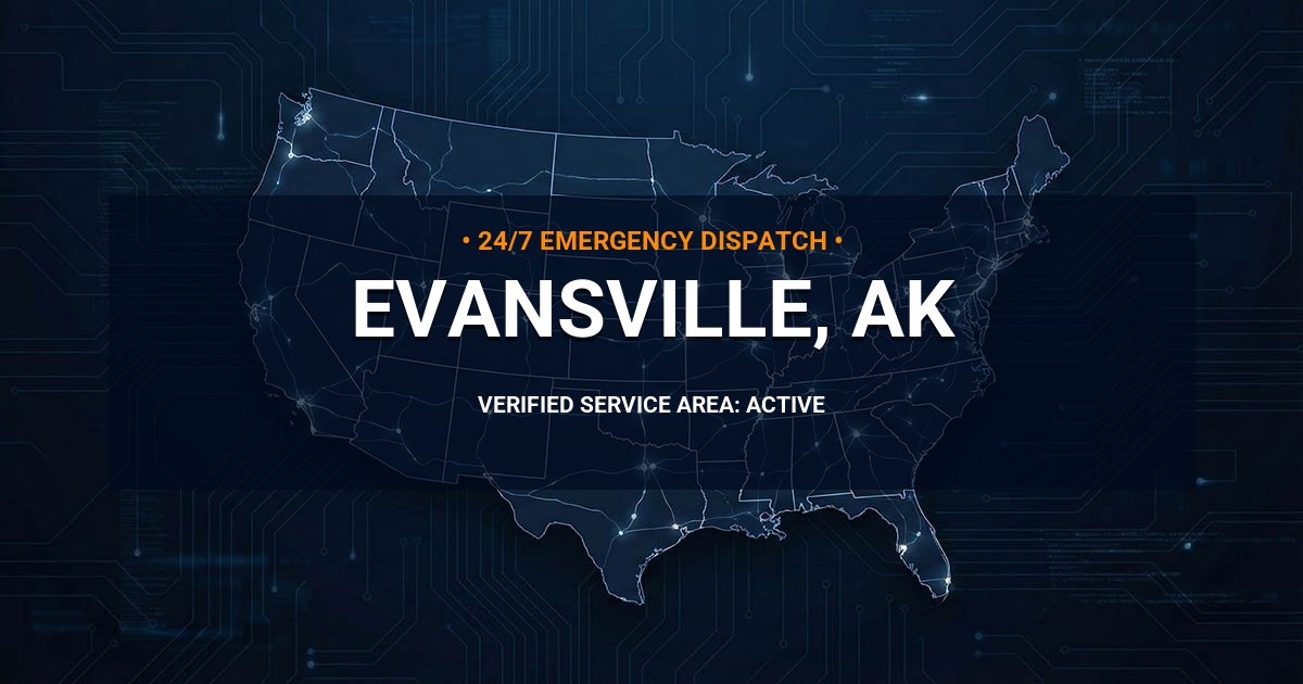 Emergency Plumbing Dispatch Map for Plumbing Services: Evansville, AK