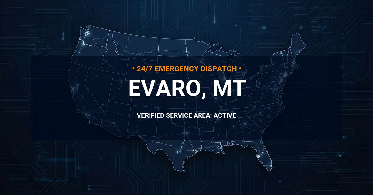Emergency Plumbing Dispatch Map for Plumbing Services: Evaro, MT