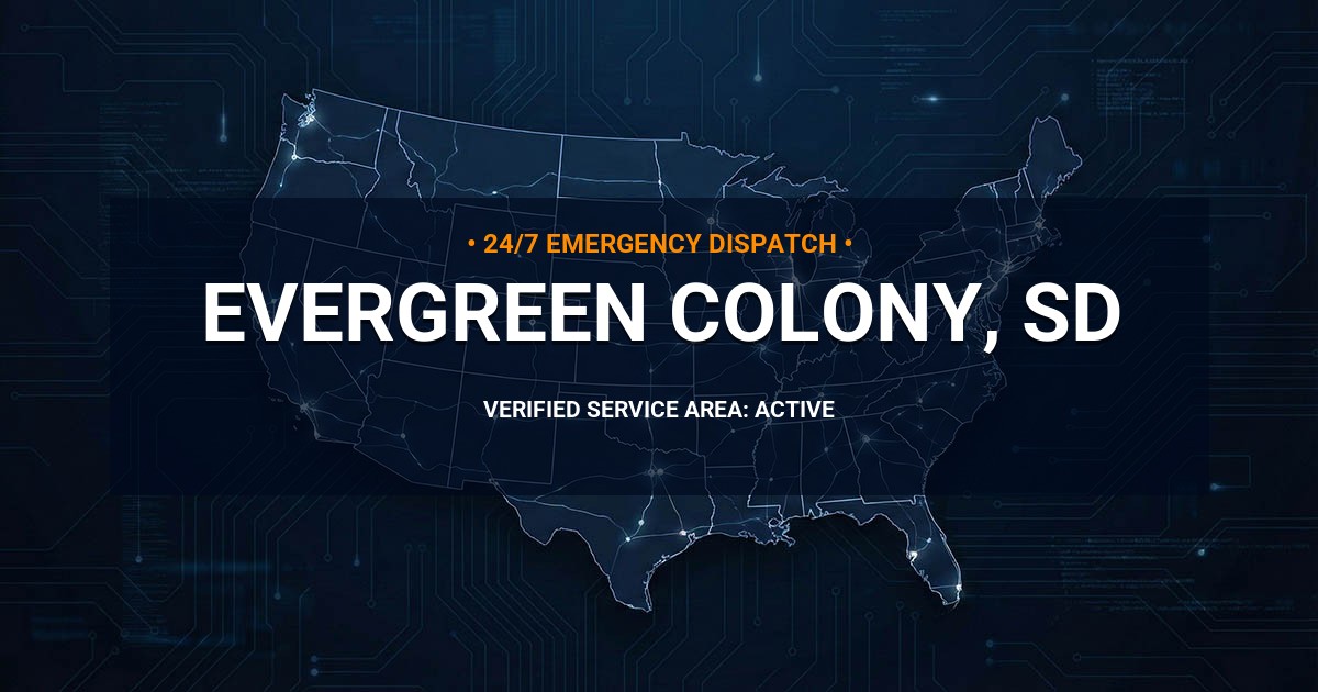 Emergency Plumbing Dispatch Map for Plumbing Services: Evergreen Colony, SD