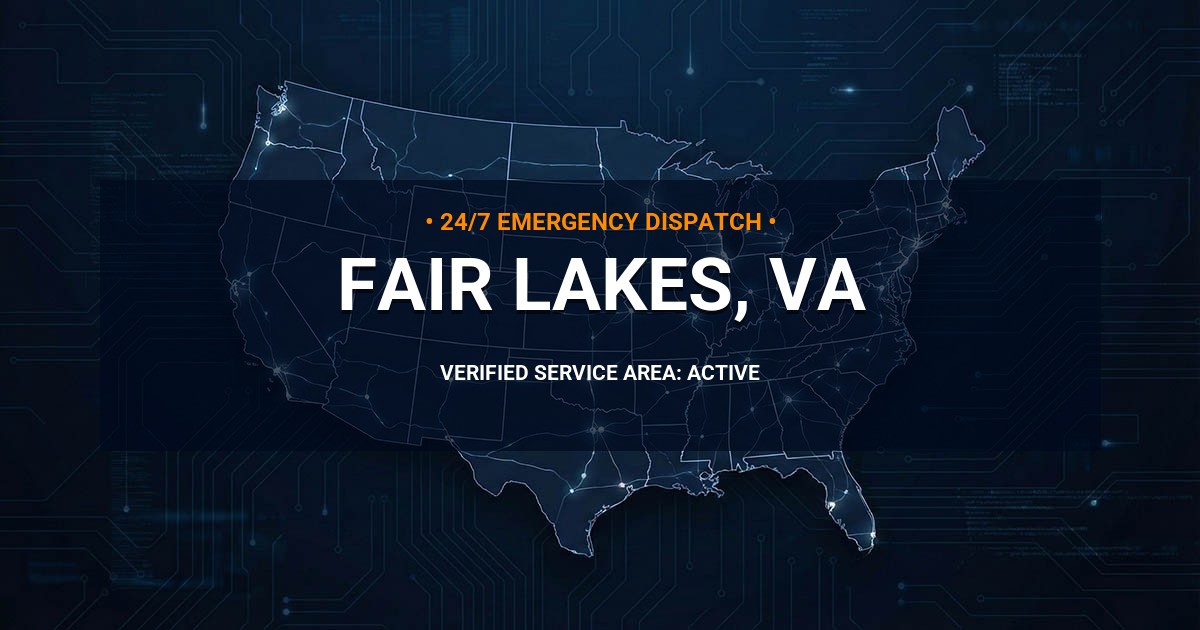 Emergency Plumbing Dispatch Map for Plumbing Services: Fair Lakes, VA