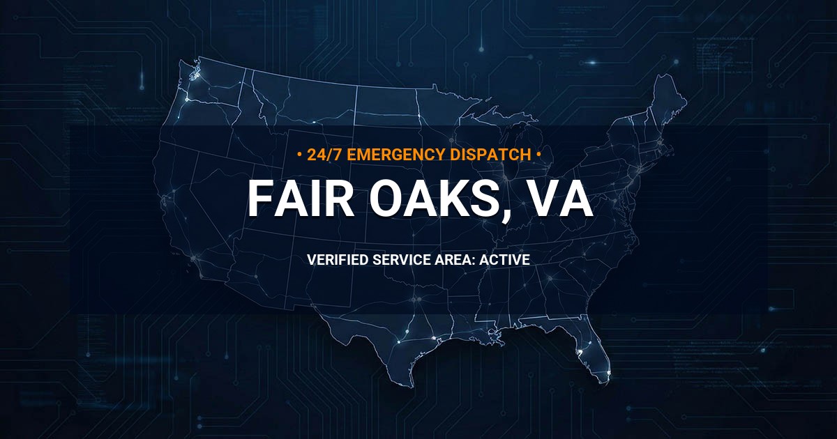 Emergency Plumbing Dispatch Map for Plumbing Services: Fair Oaks, VA