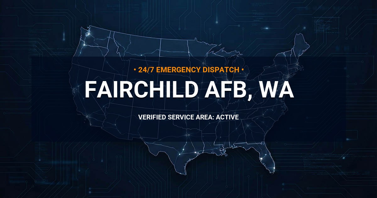 Emergency Plumbing Dispatch Map for Plumbing Services: Fairchild AFB, WA
