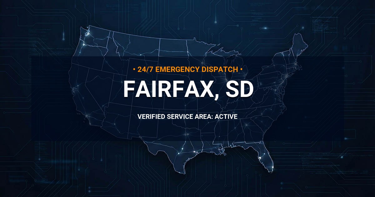 Emergency Plumbing Dispatch Map for Plumbing Services: Fairfax, SD