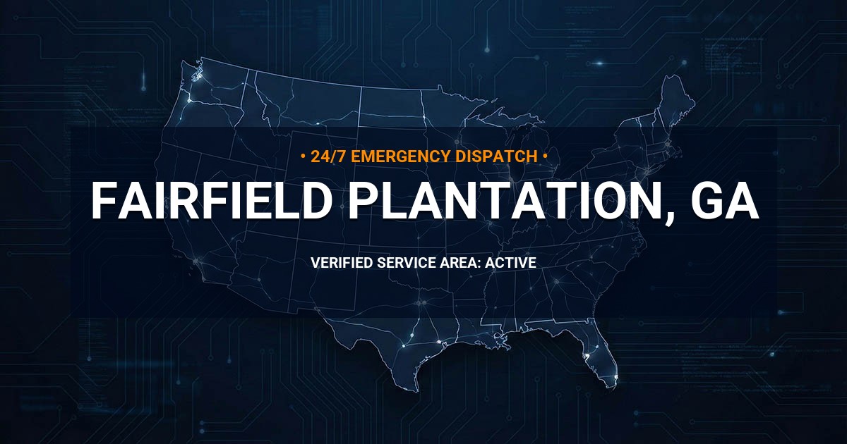 Emergency Plumbing Dispatch Map for Plumbing Services: Fairfield Plantation, GA