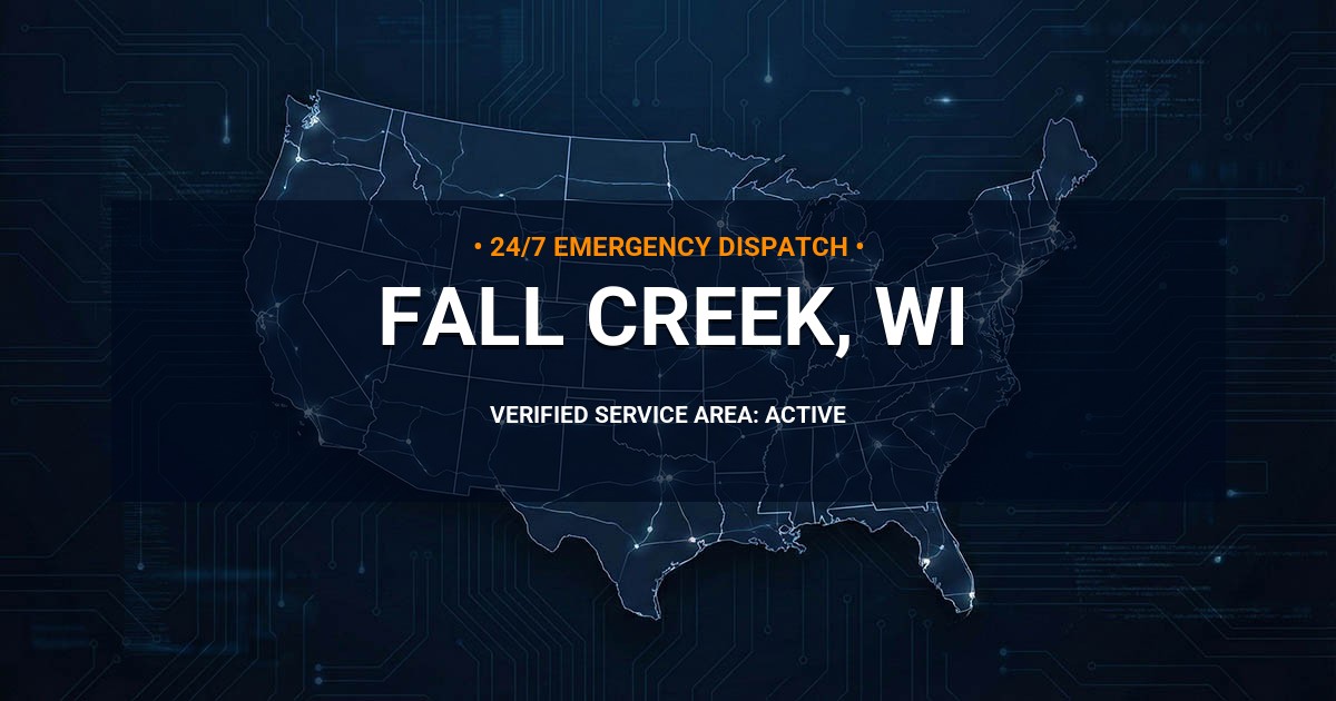 Emergency Plumbing Dispatch Map for Plumbing Services: Fall Creek, WI
