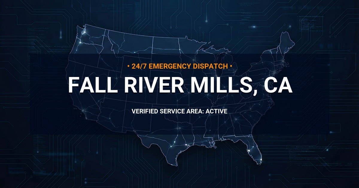 Emergency Plumbing Dispatch Map for Plumbing Services: Fall River Mills, CA