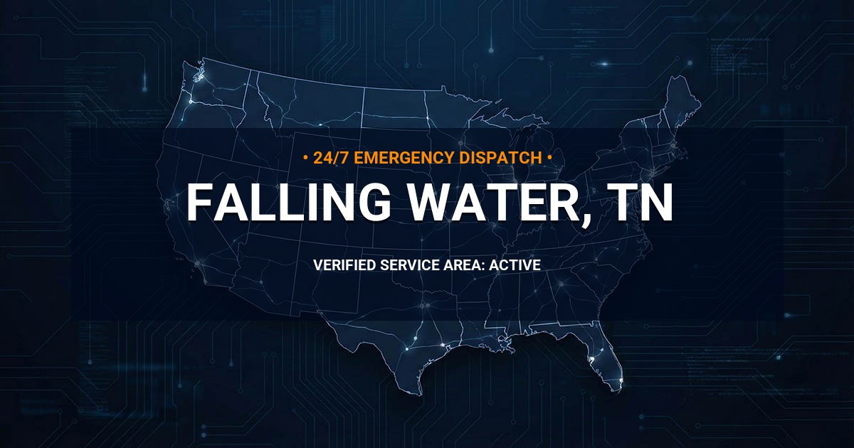 Emergency Plumbing Dispatch Map for Plumbing Services: Falling Water, TN