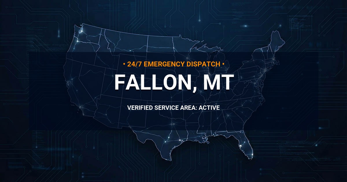 Emergency Plumbing Dispatch Map for Plumbing Services: Fallon, MT