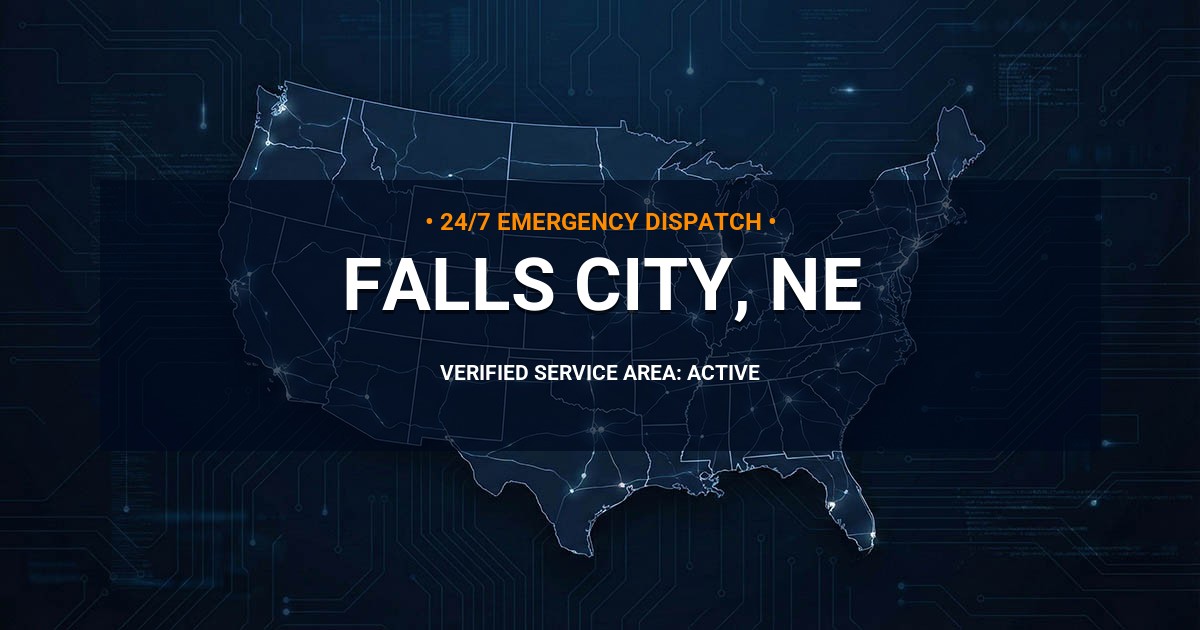 Emergency Plumbing Dispatch Map for Plumbing Services: Falls City, NE