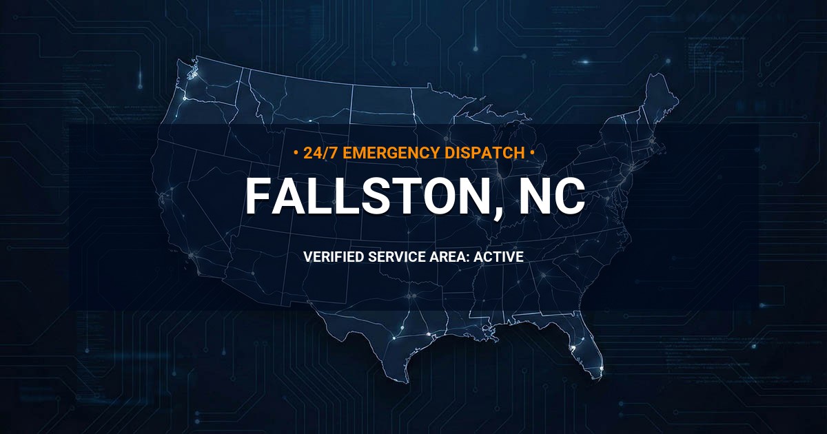 Emergency Plumbing Dispatch Map for Plumbing Services: Fallston, NC