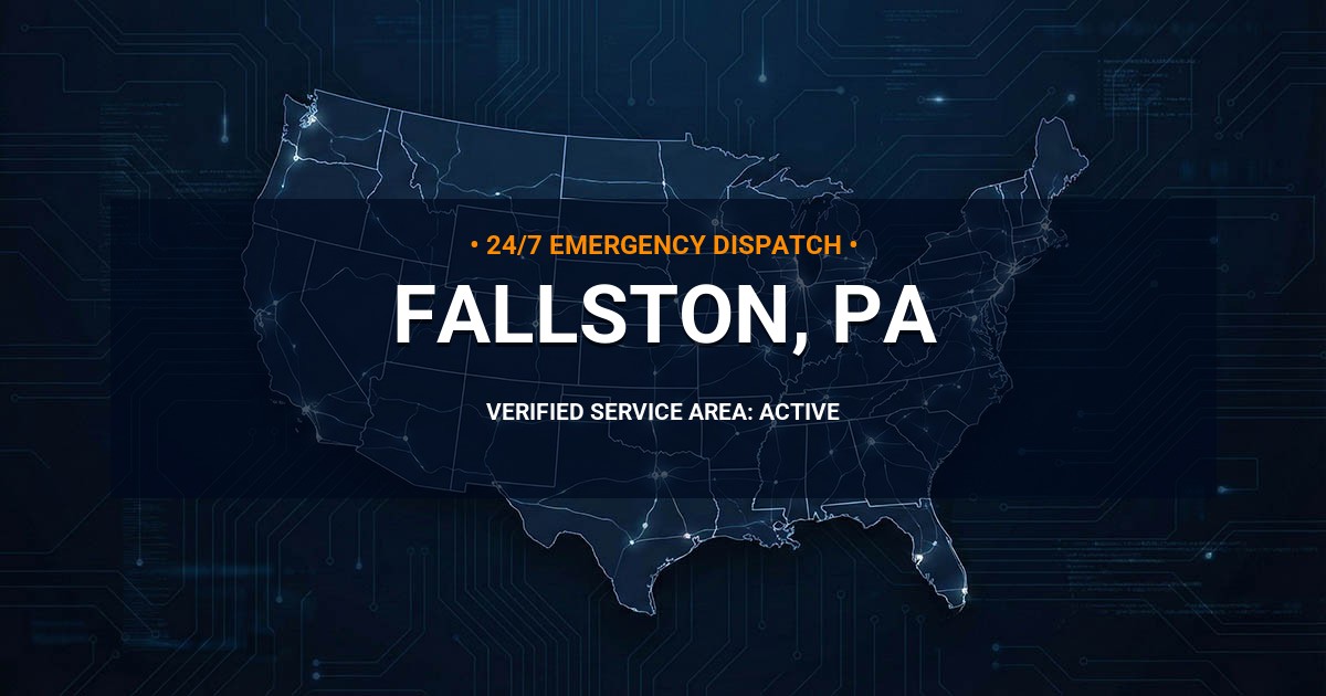 Emergency Plumbing Dispatch Map for Plumbing Services: Fallston, PA
