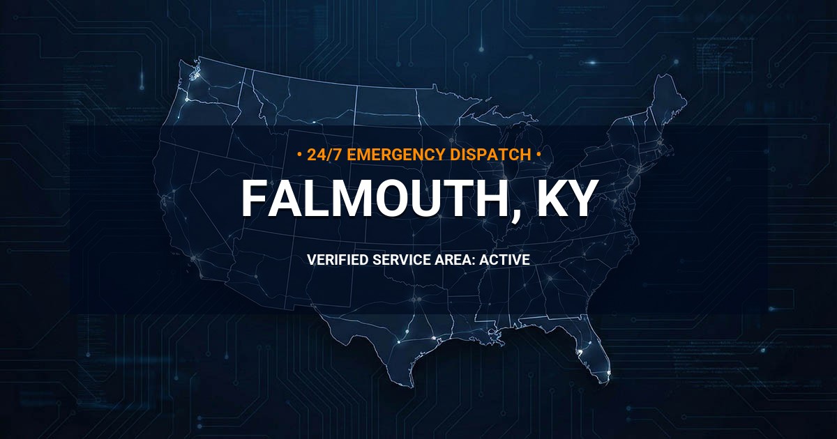 Emergency Plumbing Dispatch Map for Plumbing Services: Falmouth, KY