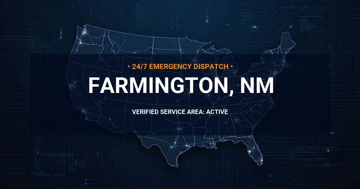 Emergency Plumbing Dispatch Map for Plumbing Services: Farmington, NM