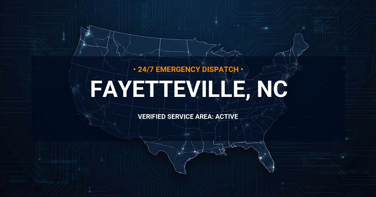 Emergency Plumbing Dispatch Map for Plumbing Services: Fayetteville, NC
