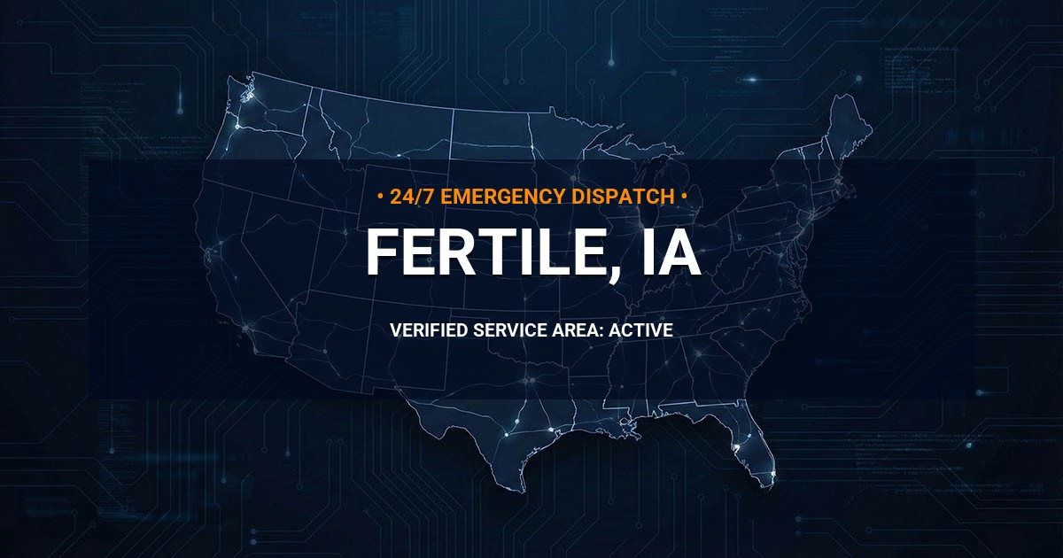 Emergency Plumbing Dispatch Map for Plumbing Services: Fertile, IA