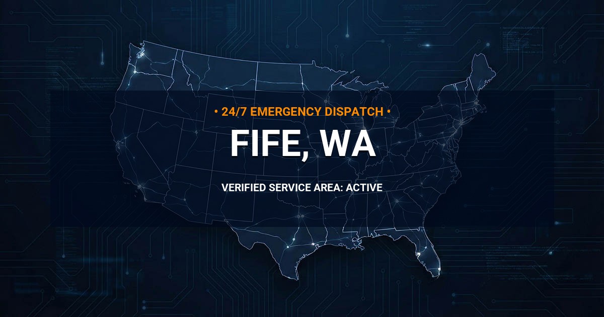 Emergency Plumbing Dispatch Map for Plumbing Services: Fife, WA