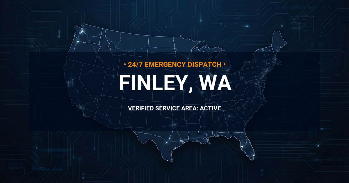 Emergency Plumbing Dispatch Map for Plumbing Services: Finley, WA