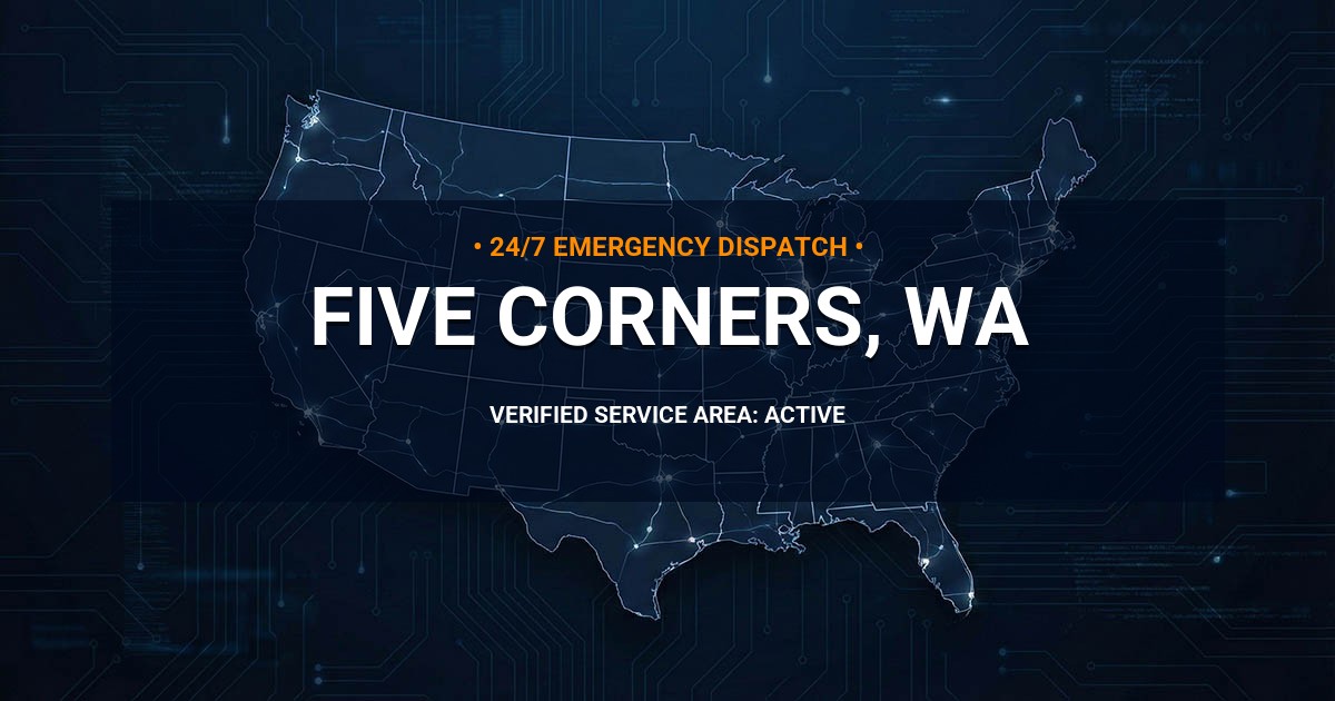 Emergency Plumbing Dispatch Map for Plumbing Services: Five Corners, WA