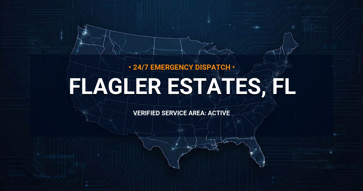 Emergency Plumbing Dispatch Map for Plumbing Services: Flagler Estates, FL
