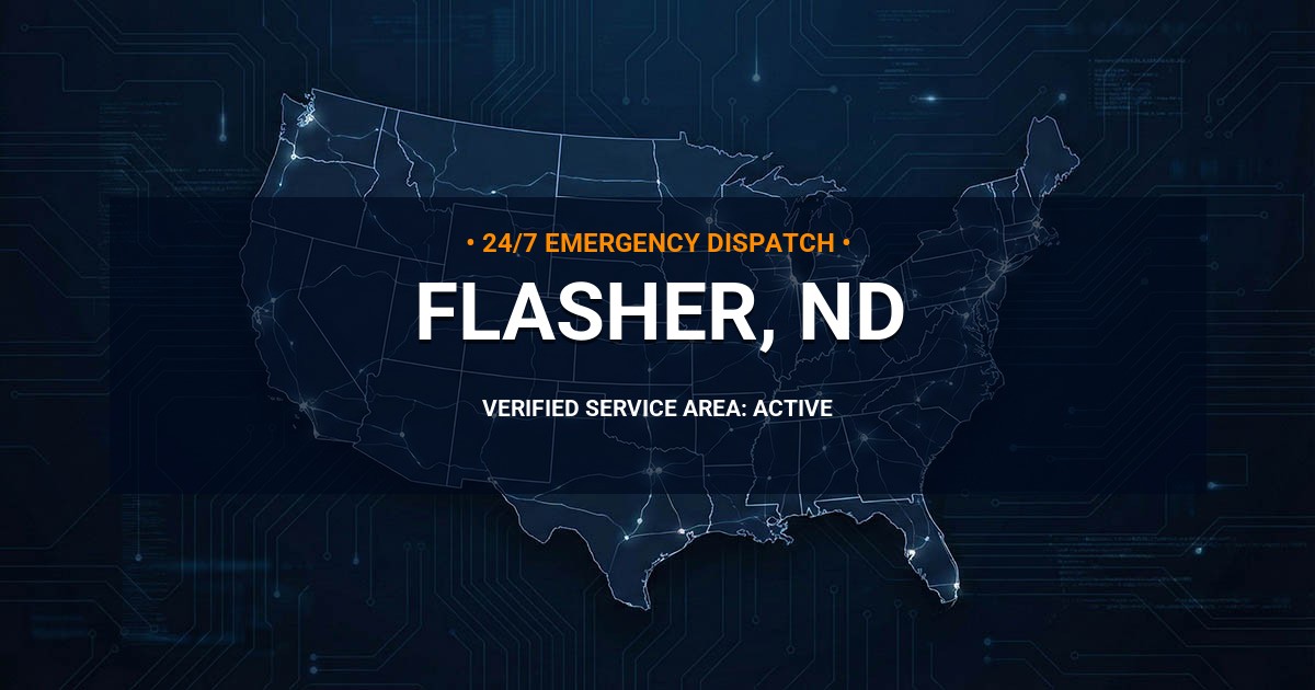 Emergency Plumbing Dispatch Map for Plumbing Services: Flasher, ND