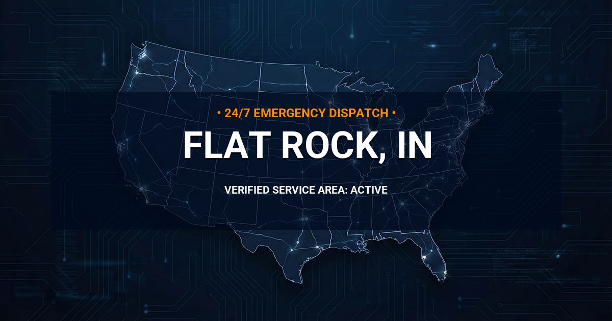Emergency Plumbing Dispatch Map for Plumbing Services: Flat Rock, IN