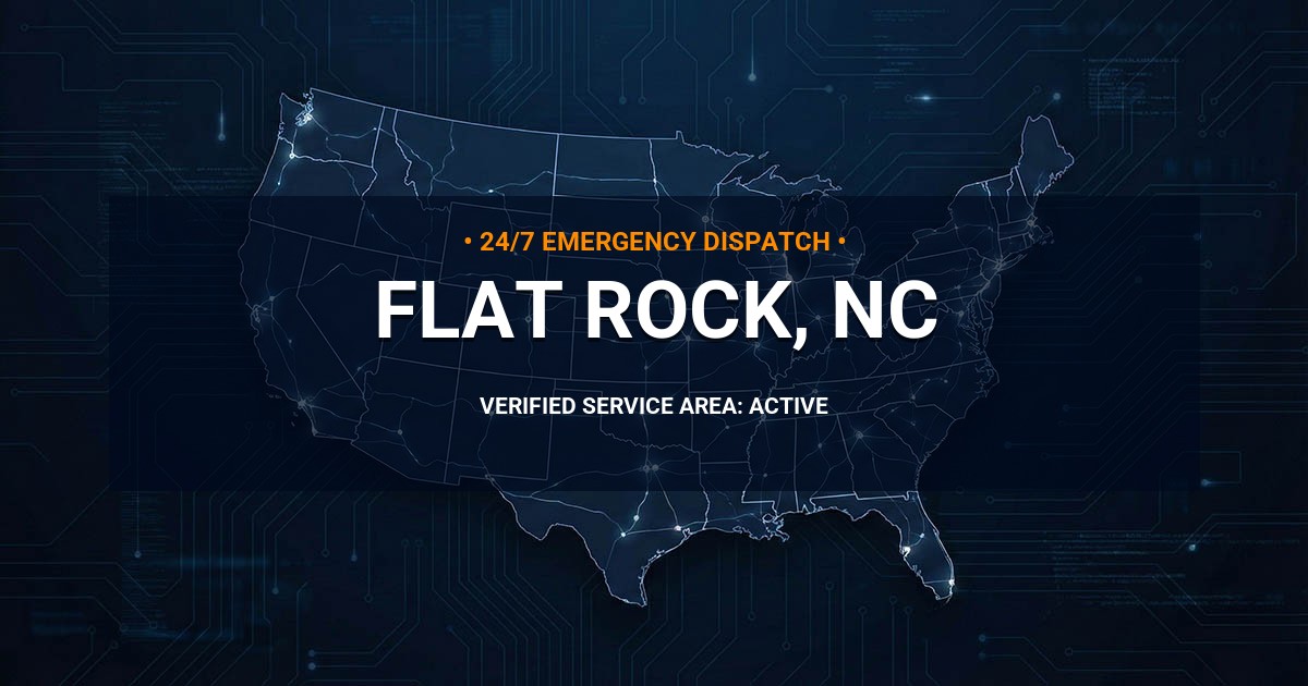 Emergency Plumbing Dispatch Map for Plumbing Services: Flat Rock, NC