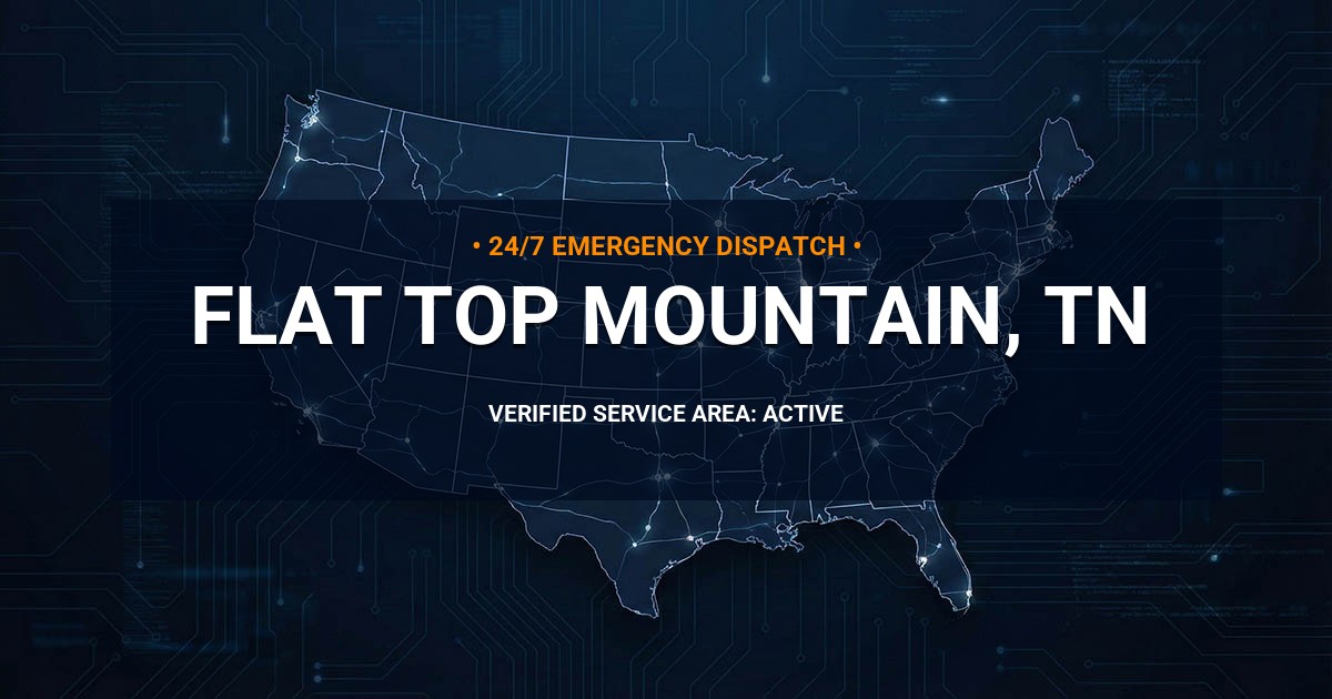 Emergency Plumbing Dispatch Map for Plumbing Services: Flat Top Mountain, TN