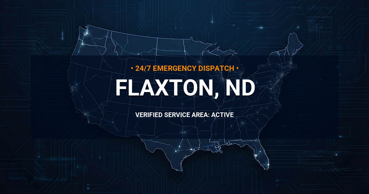 Emergency Plumbing Dispatch Map for Plumbing Services: Flaxton, ND