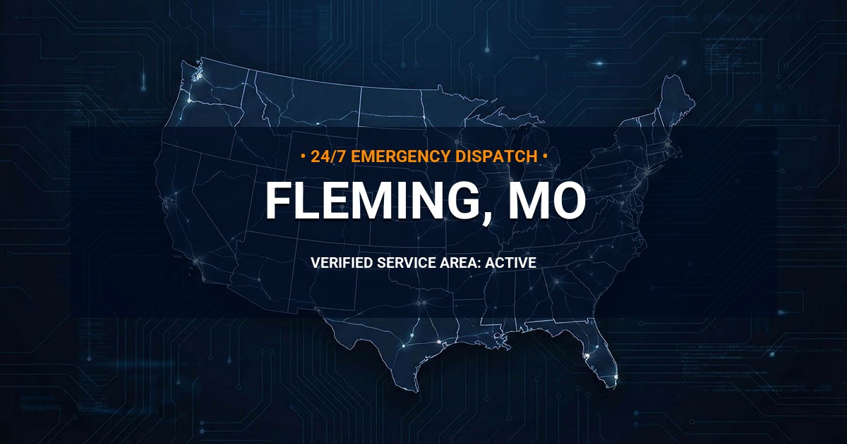 Emergency Plumbing Dispatch Map for Plumbing Services: Fleming, MO