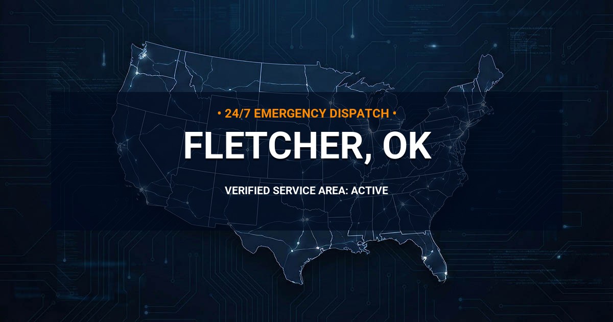 Emergency Plumbing Dispatch Map for Plumbing Services: Fletcher, OK