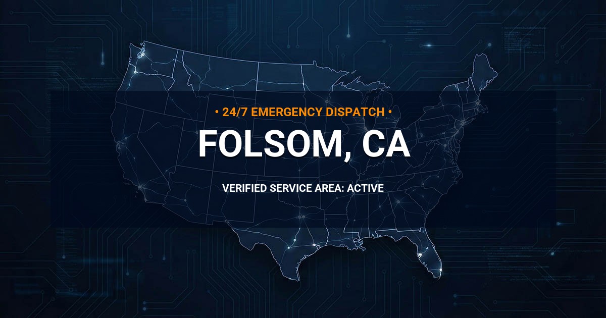 Emergency Plumbing Dispatch Map for Plumbing Services: Folsom, CA