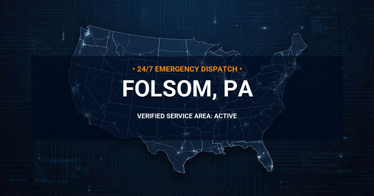 Emergency Plumbing Dispatch Map for Plumbing Services: Folsom, PA