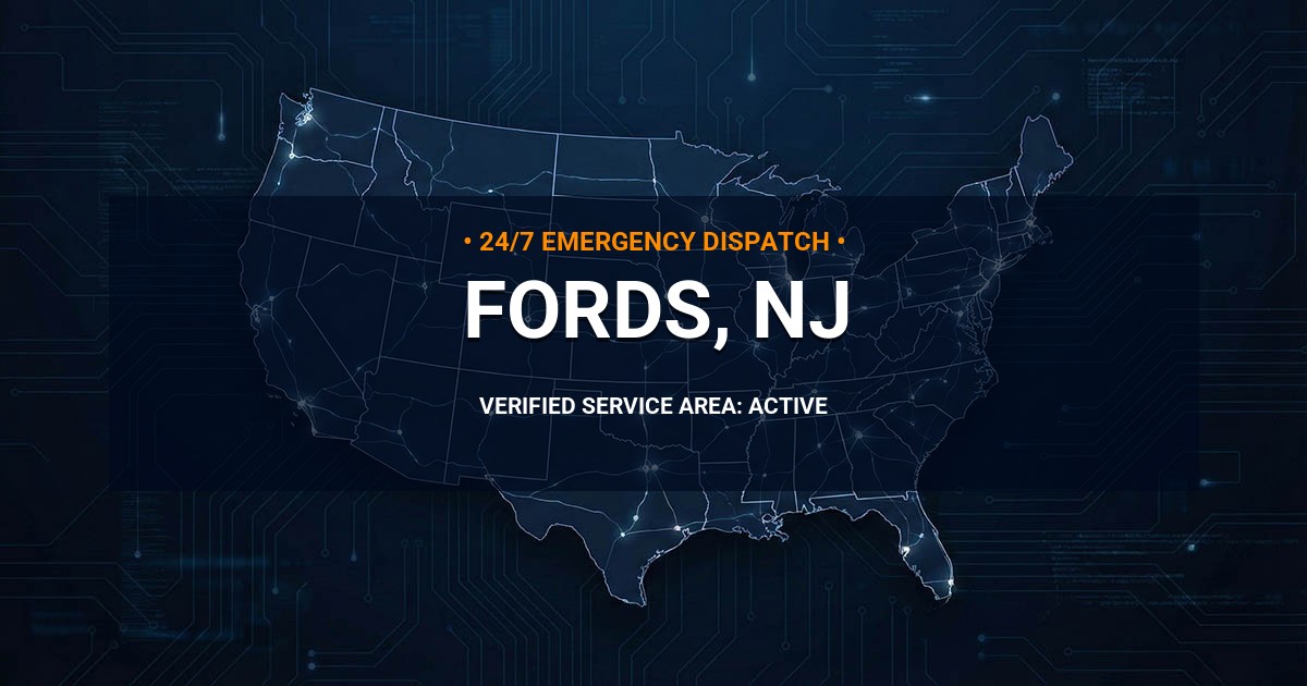 Emergency Plumbing Dispatch Map for Plumbing Services: Fords, NJ