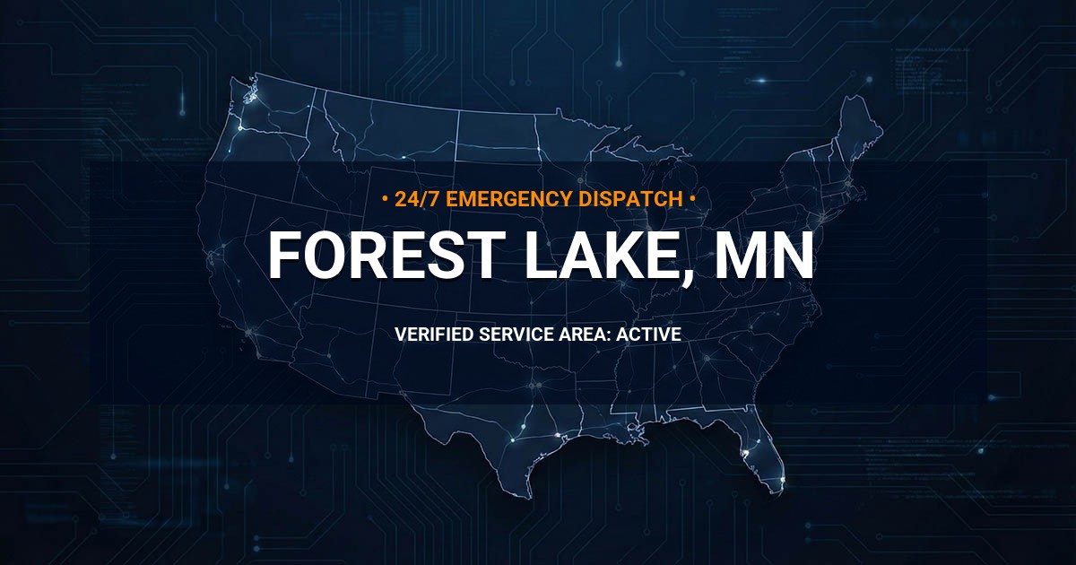 Emergency Plumbing Dispatch Map for Plumbing Services: Forest Lake, MN