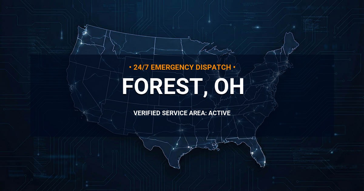 Emergency Plumbing Dispatch Map for Plumbing Services: Forest, OH