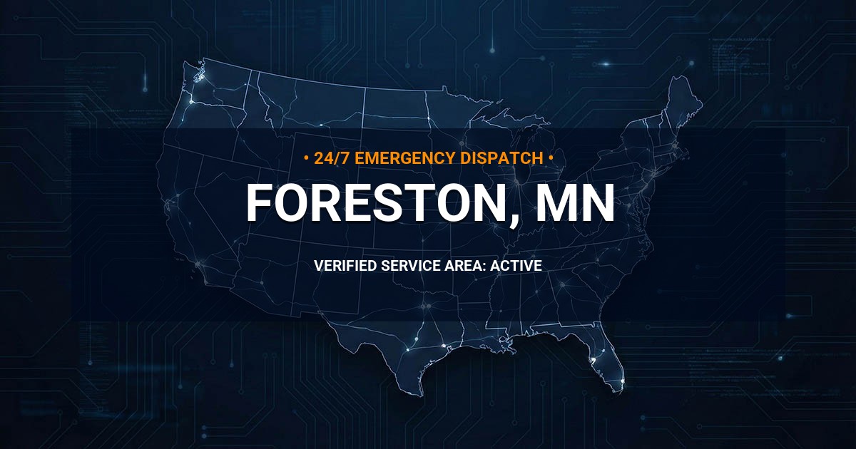 Emergency Plumbing Dispatch Map for Plumbing Services: Foreston, MN