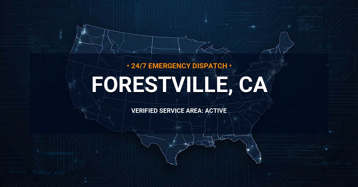 Emergency Plumbing Dispatch Map for Plumbing Services: Forestville, CA
